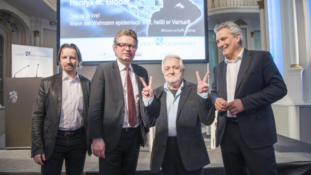 Ernst Sittinger, Christopher Drexler, Henryk M. Broder, Hubert Patterer (v. l.) Credit: Thomas Fischer